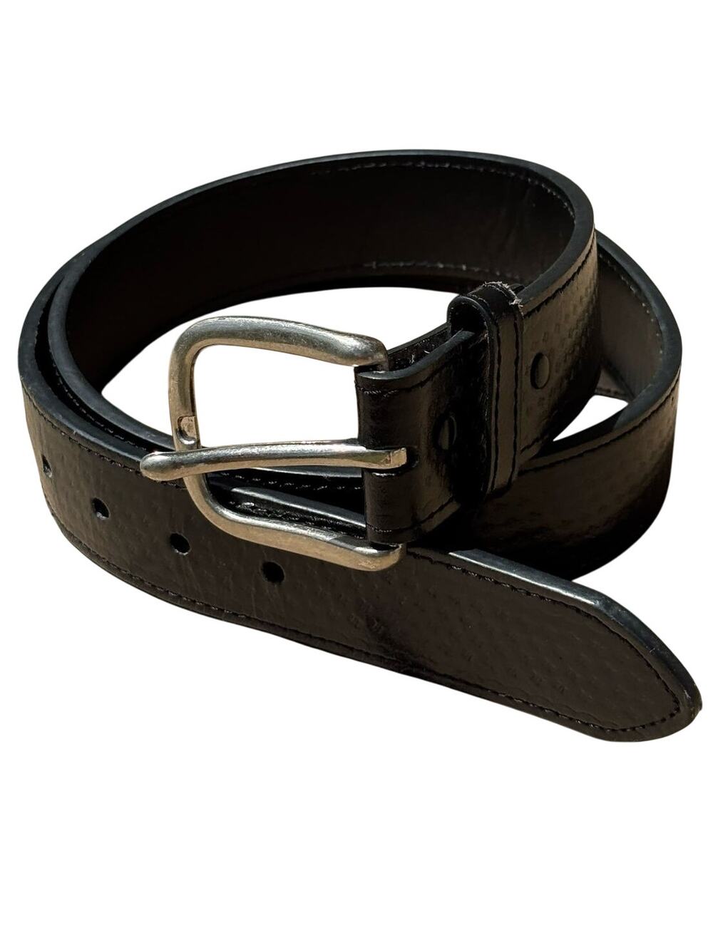Vintage Black Leather Men's Belt